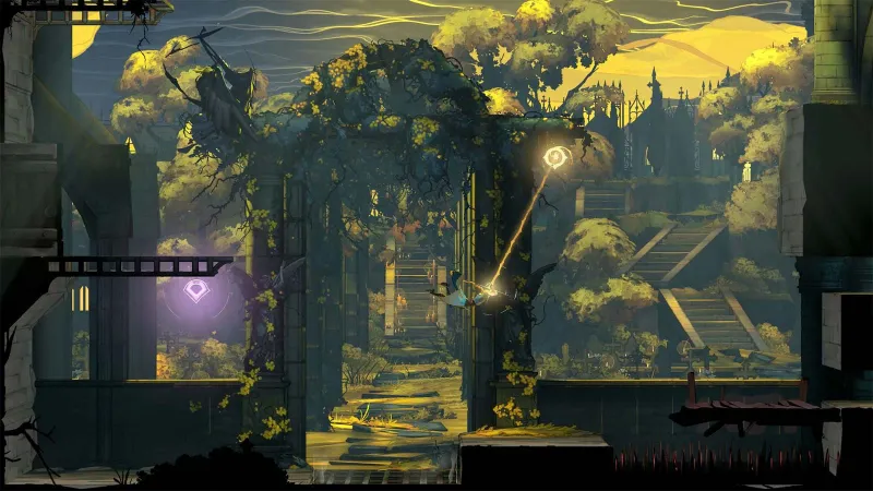 Rose swings her whip through a Parisian passage in Castlevania: Belmont’s Curse